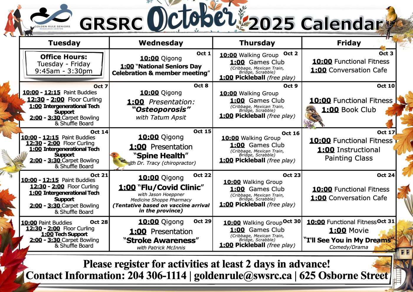 October Calendar